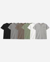 Pochi Slub Henley Neck Short Sleeve T