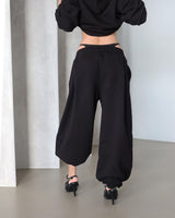 Koneco Pintuck Wide Jogging Pants