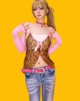 peach pink stud choker (2type)