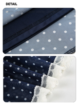 Navy Dotted Lace Chiffon Long Skirt