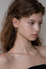 Grey moonstone drop earring