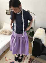 ジャンタダイアゴナルボタンバンディングミディスカート