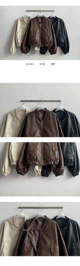 Tir Crop Leather Air Jacket