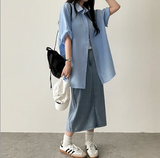  Sundy Charlang Cool Denim Long Skirt [Short & Basic Selection] Lyocell Fabric
