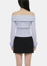 Mare Stripe Off-shoulder Blouse