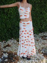 Goldfish lace cancan two-piece set