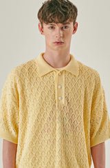 WIGGLY COLLAR KNIT TOP
