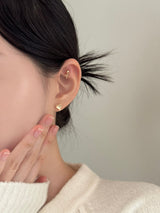[3 set] flower heart earring set / simple, lovely, pointy, daily, spring, summer flower