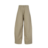 Snap Hem Wide Pants Ash Brown