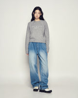 25FW WOMAN BASIC LOGO KNIT GRAY