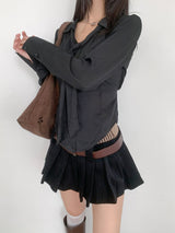 Vella Romantic Silky Slim Tie Blouse (4 colors)