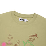 フィッシングアートコレクショングラフィックルーズフィットTシャツ [LIGHT OLIVE]
