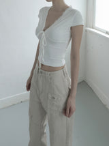 Clia Lace V-neck Tee