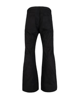 WAX COATED FLARE BLACK JEANS