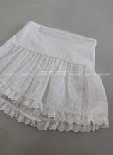 Punching Eyelet Smoke Tube Top Blouse