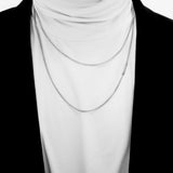 Men's two-line necklace stainless steel simple design_CLEF CLEAN LINE NEC