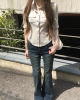 Lowrise chic boots cut pants