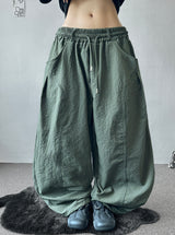 Catch Curve Seersucker Belted Semi-Balloon Pants 4COLOR