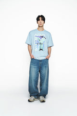 25SS リアルエイリアンファジーラビットショートスリーブTシャツ スカイブルー