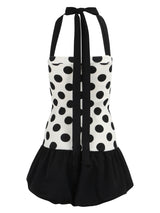 Midnight Bloom Dress (Ivory Dot)