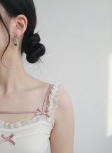 [NMIXX Jiwoo Earring] Vintage Silver Heart Earring