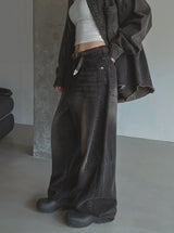 Kench incisional balloon denim pants