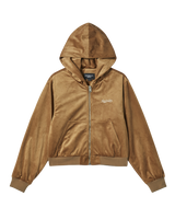 25FW WOMAN ベルベットフーディージャケット ブラウン