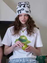 Riverstone Plus ブラー フルーツプリント ルーズ 半袖Tシャツ アイスクールTシャツ
