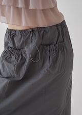 Frill Mermaid Maxi Skirt / Charcoal