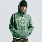 USN VTG DYEING HOODIE DUSTY GREEN