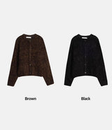 [Unisex] Blend hair crop cardigan(2color)