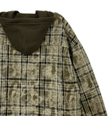 Trine check quilted padded hood shirt