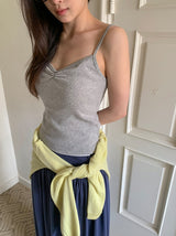 Highla Punching Basic V-Neck Shirring Sleeveless