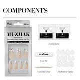 MUZMAK Reusable Glam Design Nail Tip Splash(Round Stiletto)