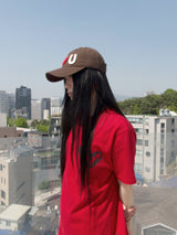 I ♡ U Crochet Cap-Brown
