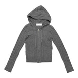 Tweedy knit zip up