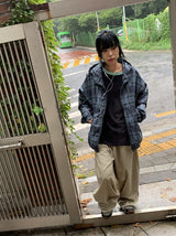[unisex] シルフィード オーバーフィット チェック ウィンドブレーカージャケット