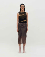 Mesh Layered Sleeveless _ BLACK