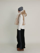 Tier Bambi Fake Fur Hooded Vest (Short Quilted)