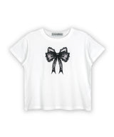 レースリボンTシャツ_ホワイト