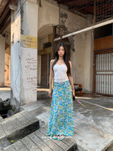 Flower Punching Shirring Sleeveless Tube Top