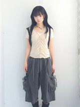 vintage shirring button t