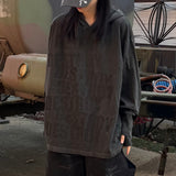 destroy hand hooded long sleeve