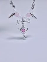 kitsch heart key cubic necklace