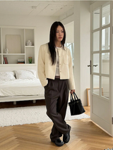 All day semi wide slacks(3color)