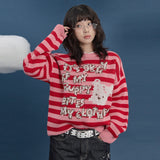 Stripe Puppy グラフィックニット