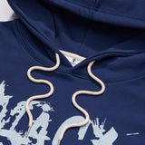 ビンテージロゴフードTシャツ　ブルー