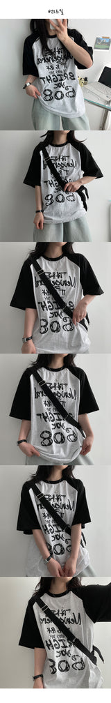 [H&L] LANF Color Coloring Raglan Short-Sleeved T-shirt