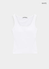 [MADE] Coogie U-Neck Ribbed Sleeveless Top (Built-in Cap)