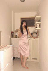 LUNA SATIN CAMI TOP (WHITE, PINK 2COLORS!)